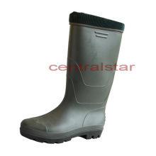 Dernière mode genou haute PVC imperméable bottes chaudes (66750)